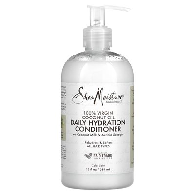 Sheamoisture, 100% Virgin Coconut Oil, codzienna odżywka do nawodnienia, wszystkie typy włosów, 13 fl oz (384 ml)