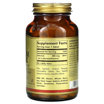 Solgar, Selenium, Yeast Free, 200 mcg, 250 Tablets