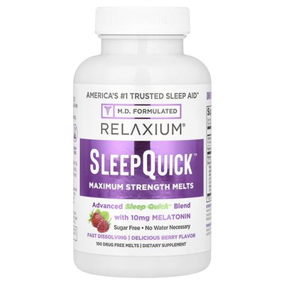 Relaksium, Sleep Quick ™, bez cukru, jagoda, 100 bez narkotyków