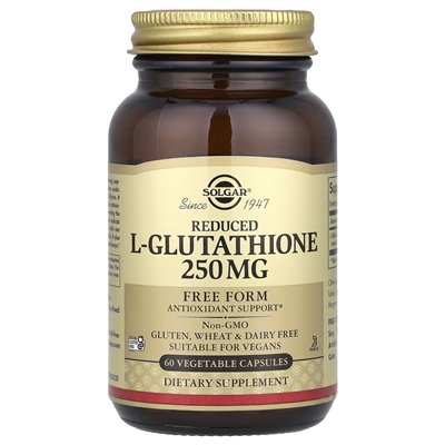 Solgar, zmniejszony L-glutation, 250 mg, 60 kapsułek warzywnych Solgar, zmniejszony L-glutation, 250 mg, 60 kapsułek warzywnych