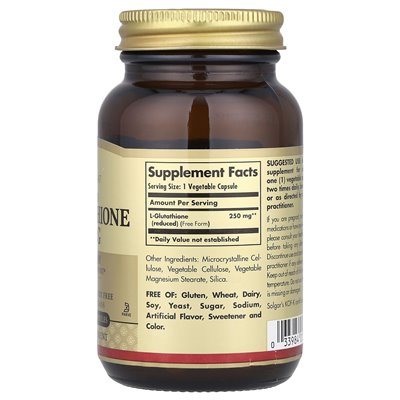 Solgar, zmniejszony L-glutation, 250 mg, 60 kapsułek warzywnych Solgar, zmniejszony L-glutation, 250 mg, 60 kapsułek warzywnych