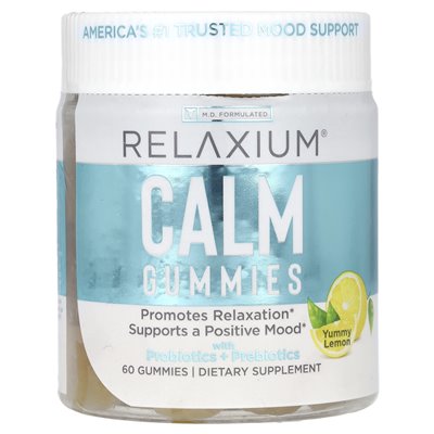 Relaksium, spokojne gummy z probiotykami + prebiotyki, pyszna cytryna, 60 gumzy