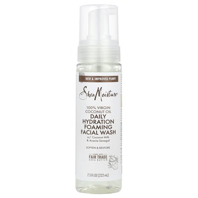 Sheamoisture, codzienne pieniący się umywanie twarzy, 100% dziewicy olej kokosowy, 7,5 fl oz (222 ml)