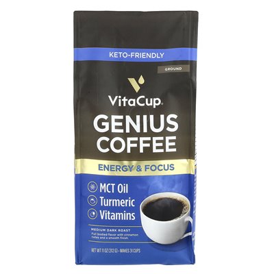 Vitacup, Genius Coffee, Ground, Medium Dark Roast, 11 oz (312 g)