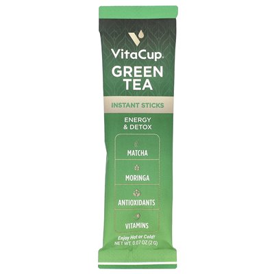 Vitacup, Grüntee, Instant, ungesüßt, 24 Einzelsticks, je 0,07 oz (2 g) Vitacup, Grüntee, Instant, ungesüßt, 24 Einzelsticks, je 0,07 oz (2 g)