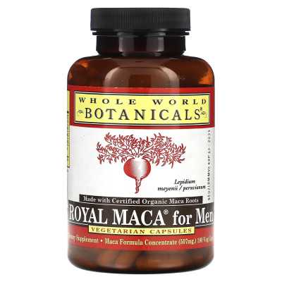Cały światowy Botanicals, Royal Maca for Men, 507 mg, 180 wahad warzyw (253 mg na kapsułkę) Cały światowy Botanicals, Royal Maca for Men, 507 mg, 180 wahad warzyw (253 mg na kapsułkę)
