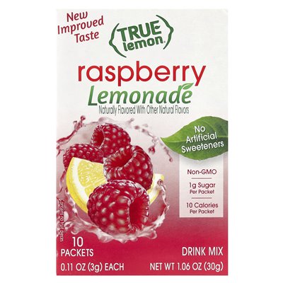 True Citrus, True Lemon®, Himbeerlimonade, 10 Päckchen, je 0,11 oz (3 g)