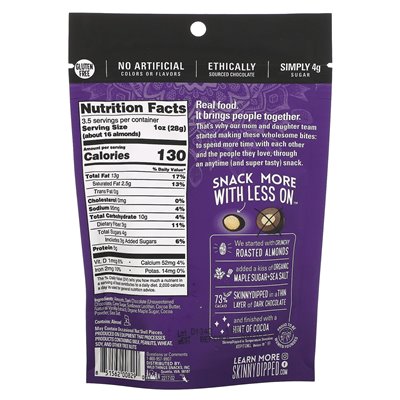 Skinny, Skinny Almonds Dipped, Super Dark + Sea Salt, 3.5 oz (99 g)