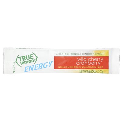 True Citrus, True Lemon®, Energy, Wild Cherry Cranberry, 6 pakietów, 0,095 uncji (2,7 g)