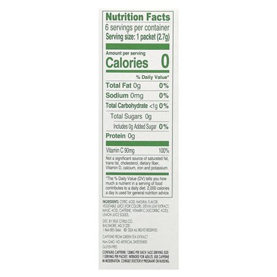 True Citrus, True Lemon®, Energie, wilde Brombeere, Granatapfel, 6 Päckchen, 0,095 oz (2,7 g)