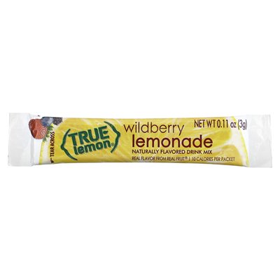 Prawdziwe cytrusy, prawdziwa cytryna, lemoniada, Wildberry, 10 pakietów, 0,11 uncji (3 g) każdy