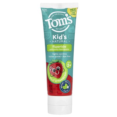 Tom's of Maine, Kid's Natural Fluoride Anticavity Pastase, Ages 2+, Silly Strawberry, 5,1 uncji (144 g)