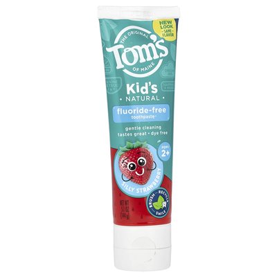 Tom z Maine, naturalna pasta do zębów Kid, wolna od fluorku, w wieku 2+, głupia truskawka, 5,1 uncji (144 g) Tom z Maine, naturalna pasta do zębów Kid, wolna od fluorku, w wieku 2+, głupia truskawka, 5,1 uncji (144 g)