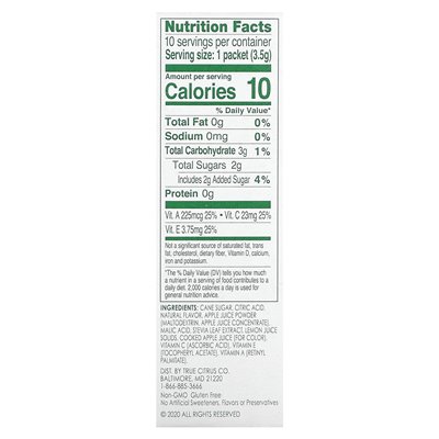 Real Citrus, Real Lemon, Kids Drink Mix, Crispy Apple, 10 Packets, 0.12 oz (3.5 g)