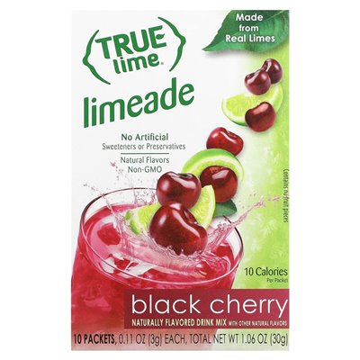 Real Citrus, Real Lime, Limonade, Black Cherry, 10 Packets, 0.11 oz (3 g) each