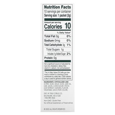 Real Citrus, Real Lime, Limonade, Black Cherry, 10 Packets, 0.11 oz (3 g) each