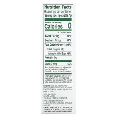 Real Citrus, Real Lemon, Energy, Berry Acai, 6 Packets, 0.095 oz (2.7 g)