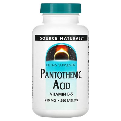 Źródło naturalne, kwas pantotenowy, 250 mg, 250 tabletek Źródło naturalne, kwas pantotenowy, 250 mg, 250 tabletek