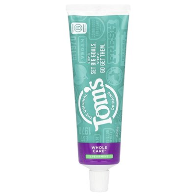 Tom's of Maine, Whole Care®, naturalna pasta do zębów z fluorkiem, włócznią, 4 uncje (113 g)