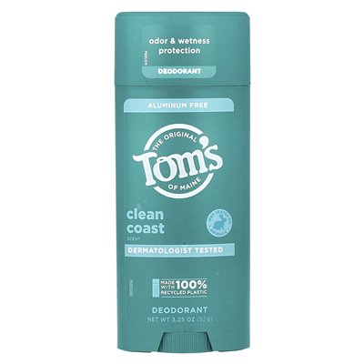 Tom's of Maine, aluminiowy dezodorant, Clean Coast, 3,25 uncji (92 g)
