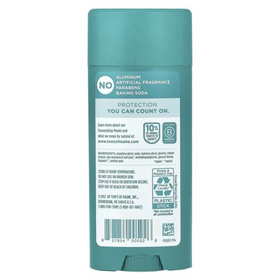 Tom's of Maine, aluminiowy dezodorant, Clean Coast, 3,25 uncji (92 g)