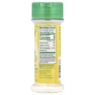 True Citrus, True Lemon®, krystalizowana cytryna, 2,12 uncji (60 g)