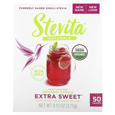 Stevita, Naturals, Bio-Stevia, extra süß, 50 Päckchen, 0,13 oz (3,75 g)