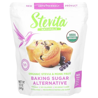 Stevita, Backzucker-Alternative, Bio-Stevia und Mönchsfrucht, 12 Unzen (341 g)