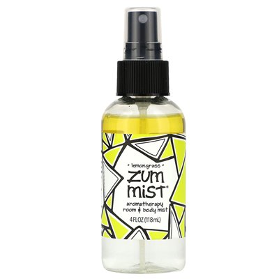 Zum, Zum Mist, Aromaterapy Room &amp Body Mist, Lemongrass, 4 Fl Oz (118 ml)