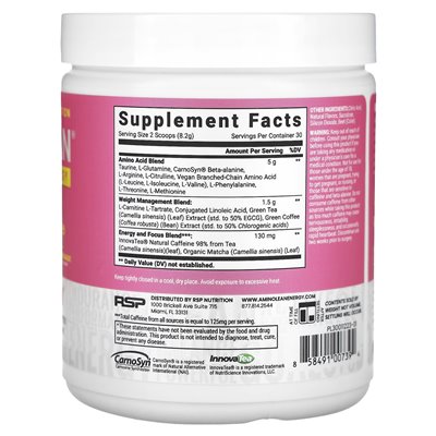 RSP Nutrition, Aminolean, Energy, Pink Lemonade, 8,68 uncji (246 g) RSP Nutrition, Aminolean, Energy, Pink Lemonade, 8,68 uncji (246 g)