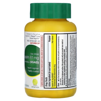 Gotowe w przypadku aspiryny, 81 mg, 300 tabletek powlekanych jelitami