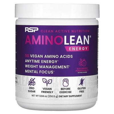 RSP Nutrition, Aminolean Energy, Blackberry Granat, 8,84 uncji (250,5 g) RSP Nutrition, Aminolean Energy, Blackberry Granat, 8,84 uncji (250,5 g)