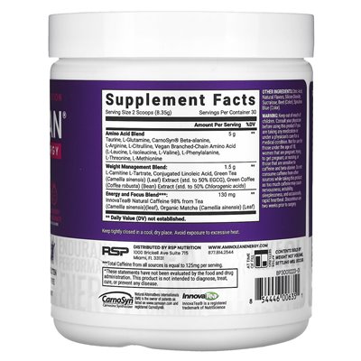 RSP Nutrition, Aminolean Energy, Blackberry Granat, 8,84 uncji (250,5 g) RSP Nutrition, Aminolean Energy, Blackberry Granat, 8,84 uncji (250,5 g)