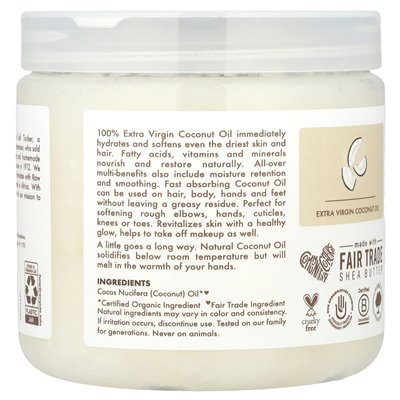 Sheamoisture, odżywcze hydratacja od stóp do głów, 100% olej kokosowy z pierwszego tłoczenia, 14,5 fl oz (411 ml)