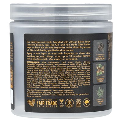 Sheamoisture, Clastrifying Mud Beauty Mask, Afrikanische schwarze Seife mit Tamarindenextrakt und Teebaumöl, 6 oz