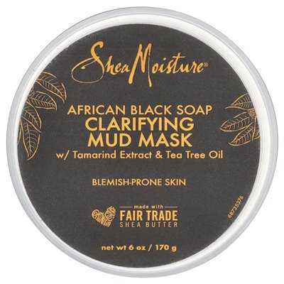 Sheamoisture, Clastrifying Mud Beauty Mask, Afrikanische schwarze Seife mit Tamarindenextrakt und Teebaumöl, 6 oz