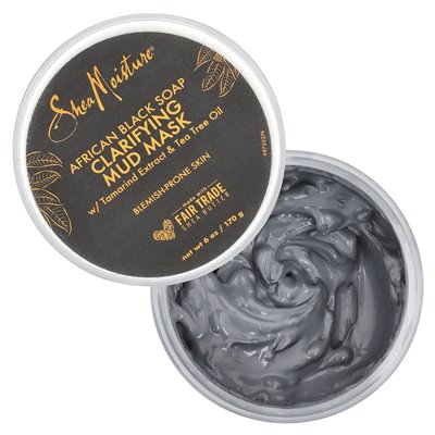 Sheamoisture, Clastrifying Mud Beauty Mask, Afrikanische schwarze Seife mit Tamarindenextrakt und Teebaumöl, 6 oz