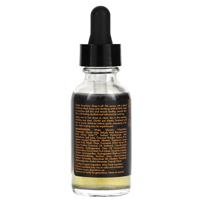 Sheamoisture, Afrikanische schwarze Seife, Nacht-Erholungsserum mit AHA/BHA, 1 fl oz (30 ml)