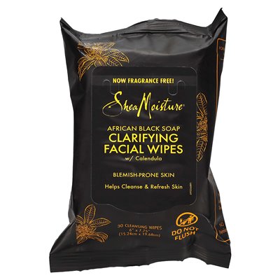 Sheamoisture African Black Soap Klärende Gesichtstücher, 30 Reinigungstücher