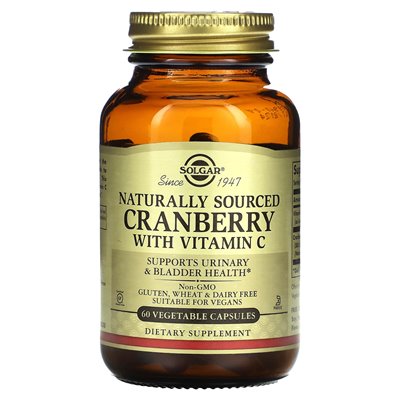 Solgar, Cranberry mit Vitamin C, aus natürlichen Quellen, 60 Gemüsekapseln
