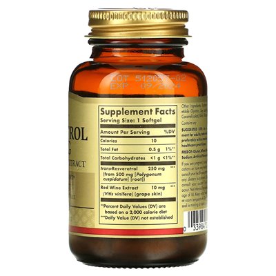 Solgar, Resveratrol, 250mg, 30 soft