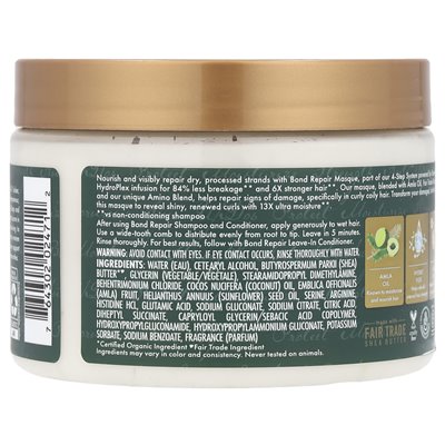 Sheamoisture, Masque naprawy wiązań, olej Amla, 11 uncji (311 g) Sheamoisture, Masque naprawy wiązań, olej Amla, 11 uncji (311 g)