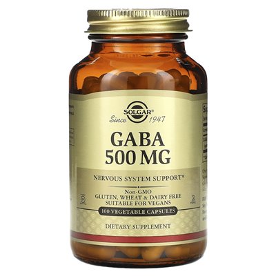 Solgar, Gaba, 500 mg, 100 kapsułek warzywnych