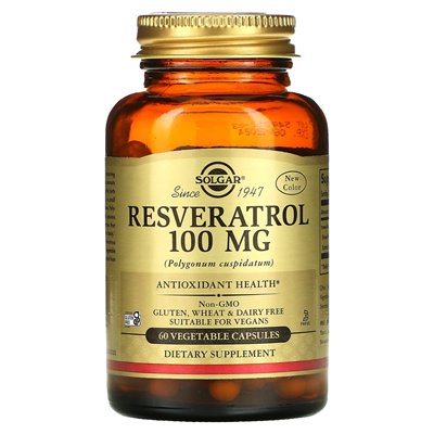 Solgar, Resveratrol, 100mg, 60 Veg Capsules