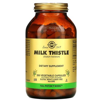 Solgar, Milk Thistle, 250 kapsułek warzywnych