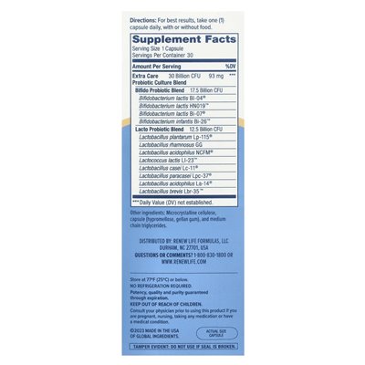 Life Renewal, Extra Care Probiotic™, 30 Billion CFU, 30 Vegetarian Capsules