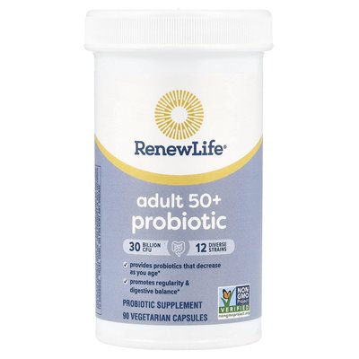 Renew Life, Probiotikum für Erwachsene ab 50, 30 Milliarden KBE, 90 vegetarische Kapseln