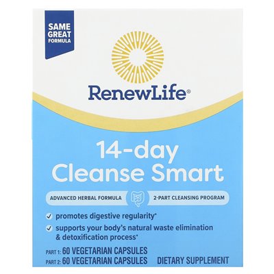 Renew Life, 14 Day Cleanse Smart, 2 Bottles, 60 Vegetarian Capsules