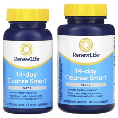 Renew Life, 14 Day Cleanse Smart, 2 Bottles, 60 Vegetarian Capsules