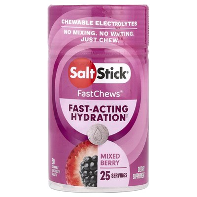 Saltstick, Fastchews®, elektrolity do żucia, mieszane jagody, 50 tabletek do żucia